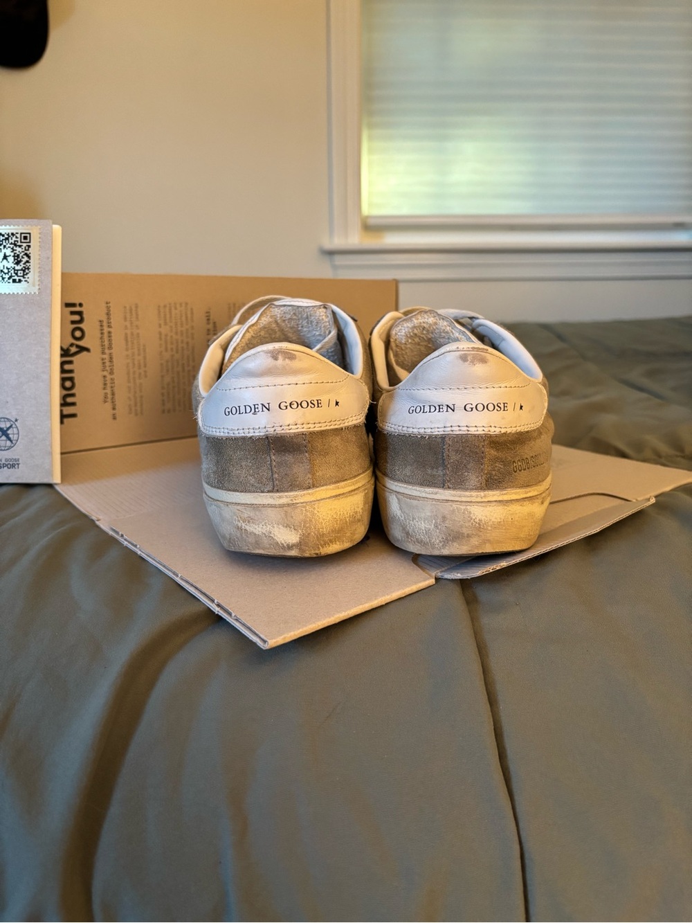 Golden Goose Soul-Star Distressed Leather-Trimmed Suede Sneakers (Beige) - Picture 2 of 3